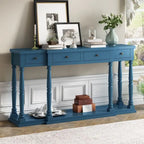 Retro Senior Console Table for Hallway Living Room Bedroom with 4 Storage Drawers and 1 Shelf