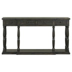Retro Senior Console Table for Hallway Living Room Bedroom with 4 Storage Drawers and 1 Shelf