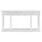 Retro Senior Console Table for Hallway Living Room Bedroom with 4 Storage Drawers and 1 Shelf