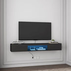 Floating TV Stand Wall Mounted with 20 Color LEDs for 55 60 65 Inch TV
