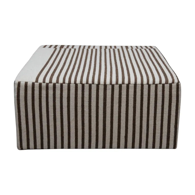 Wool Kilim Upholstered Coffee Table Ottoman