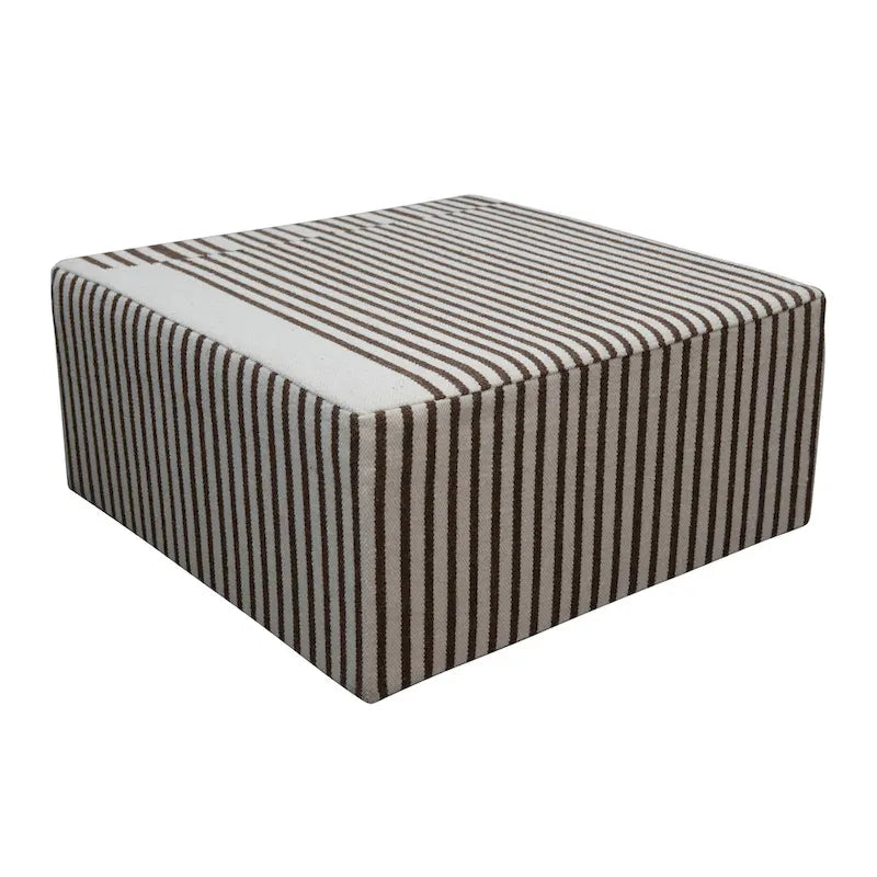 Wool Kilim Upholstered Coffee Table Ottoman