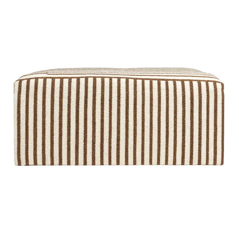 Wool Kilim Upholstered Coffee Table Ottoman