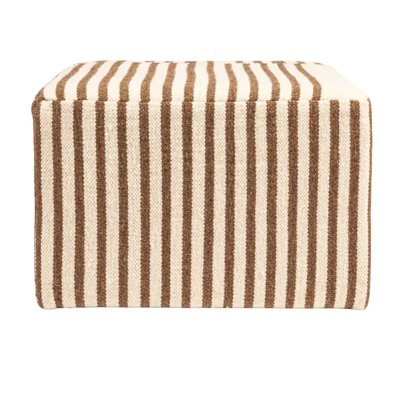 Wool Kilim Upholstered Coffee Table Ottoman