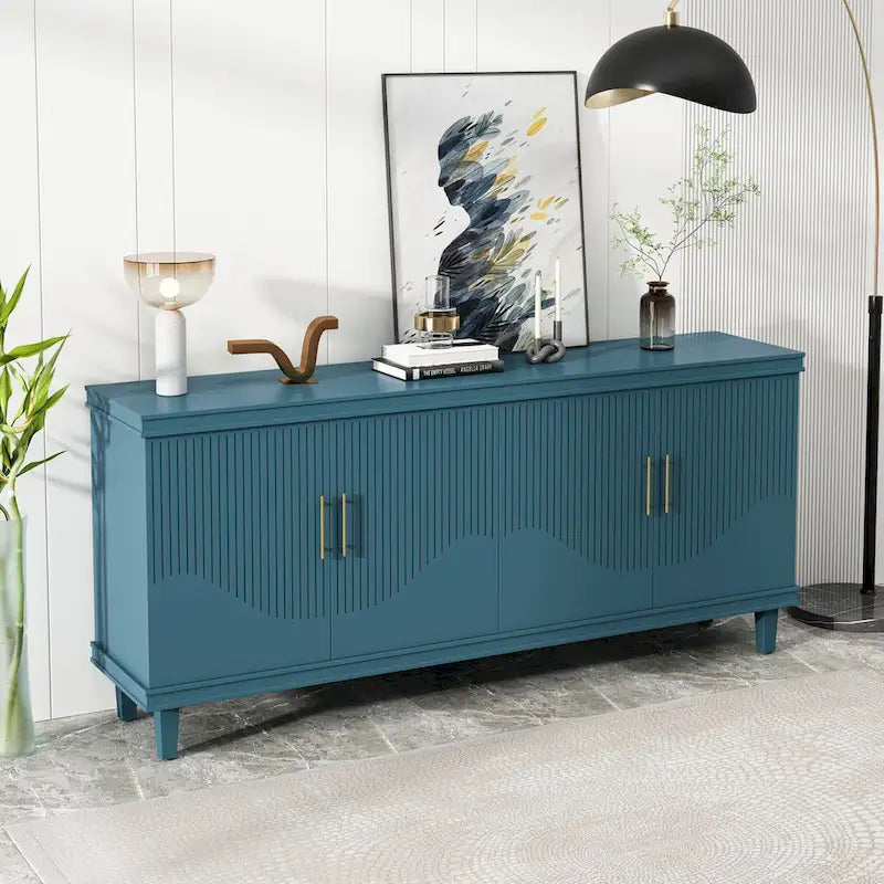 70.07 Large Size 4-Door Cabinet, Same as Living Room, Kitchen, Bedroom, Hallway ,Olive Green,Navy Blue,Peacock Blue