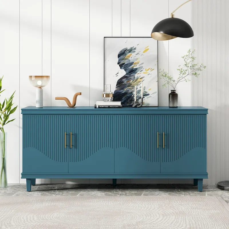 70.07 Large Size 4-Door Cabinet, Same as Living Room, Kitchen, Bedroom, Hallway ,Olive Green,Navy Blue,Peacock Blue