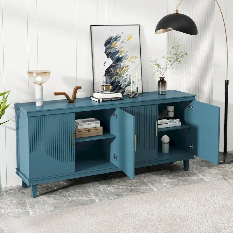 70.07 Large Size 4-Door Cabinet, Same as Living Room, Kitchen, Bedroom, Hallway ,Olive Green,Navy Blue,Peacock Blue