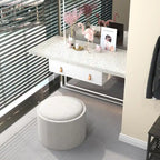 Round Storage Ottoman Coffee Table with Flip Top Tray