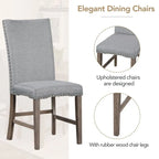 7-Piece Dining Table Set Extendable Kitchen Table Set with Upholstered Chairs,Grey