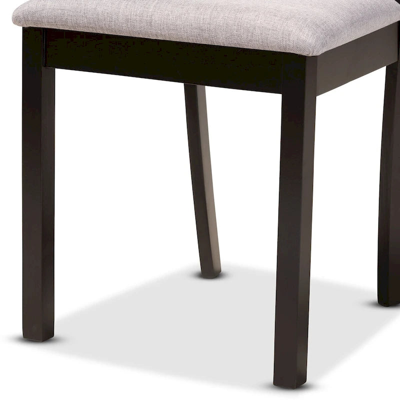 Telma Modern and Contemporary 5-Piece Wood Dining Set-Grey/Dark Brown