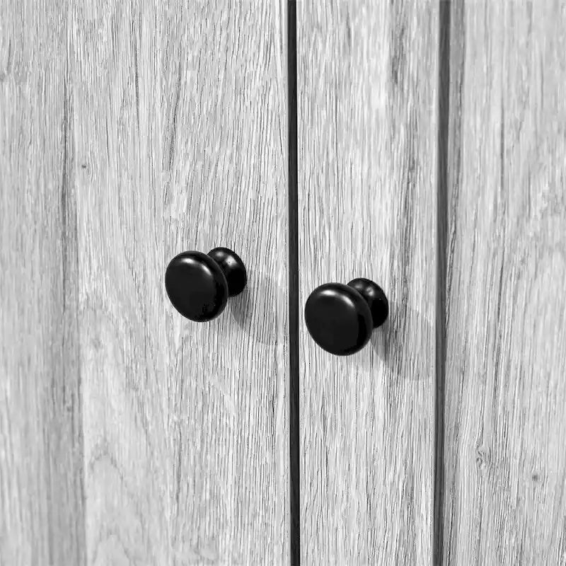 Glass Doors Kitchen Buffet with Hutch and Drawers - N/A