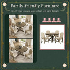 6-Piece Dining Table Set with Extendable Table and 4 Chairs