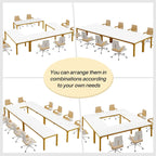 6.5FT Conference Table, Large Meeting Table with Metal Legs for Conference Room, Office