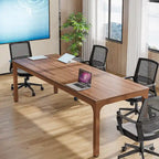 6.5FT Conference Table, Large Meeting Table with Metal Legs for Conference Room, Office