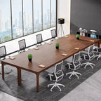6.5FT Conference Table, Large Meeting Table with Metal Legs for Conference Room, Office