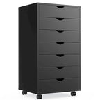7 Drawer Chest - Storage Cabinets with Wheels Dressers Wood Dresser Cabinet Mobile Organizer Drawers for Office
