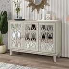 3 Door Mirrored Buffet Cabinet with Silver Handle for Living room and Dining