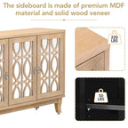 3 Door Mirrored Buffet Cabinet with Silver Handle for Living room and Dining