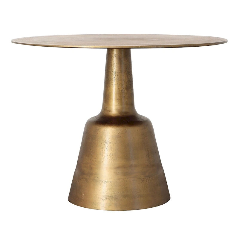 Galena 40  Wide Cast Aluminum Dining Table, Gold