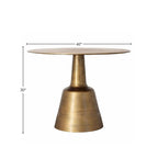 Galena 40  Wide Cast Aluminum Dining Table, Gold