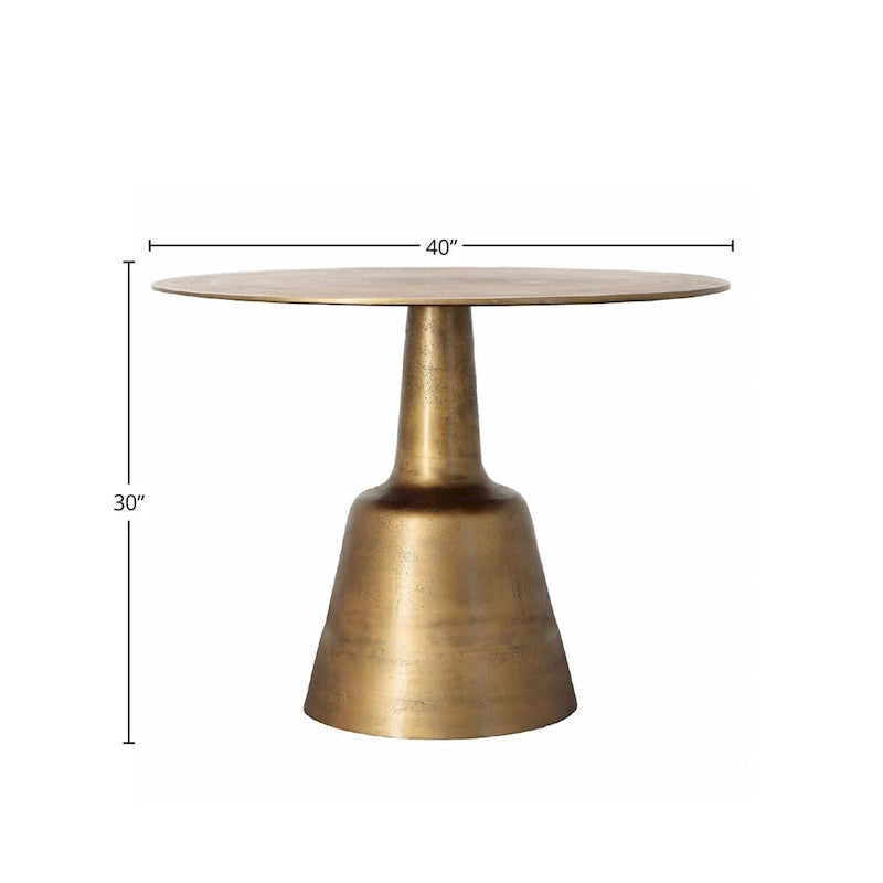 Galena 40  Wide Cast Aluminum Dining Table, Gold