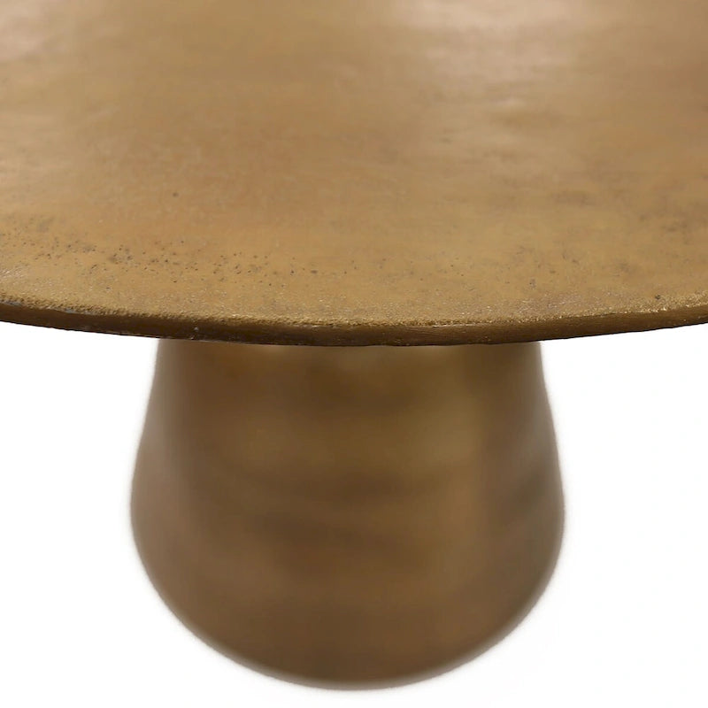 Galena 40  Wide Cast Aluminum Dining Table, Gold