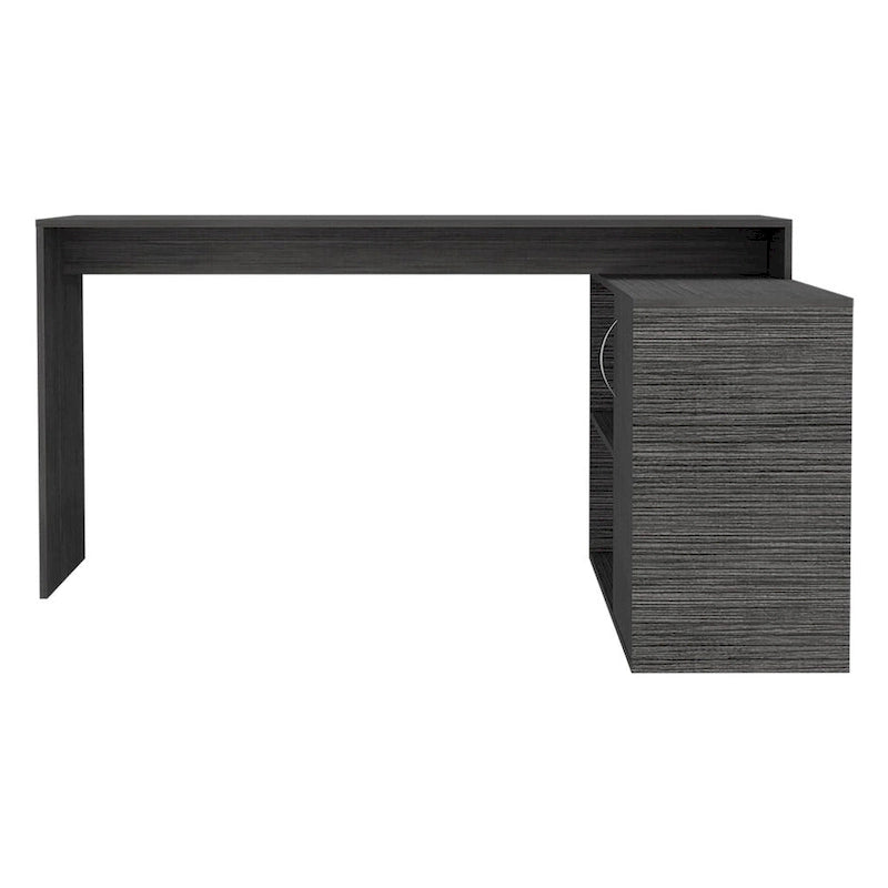 L-Shaped Desk for Office,Living Room ,Apartment, Smokey Oak