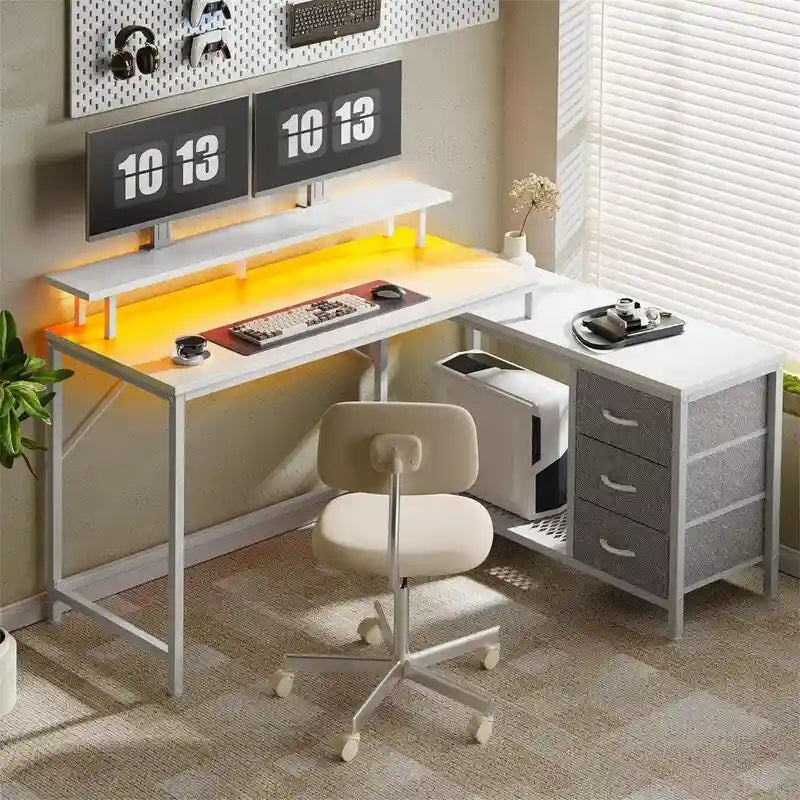 Reversible L Shaped Computer Desk