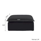 L-shape Linen Multiple Cushions Sofa Upholstered Sectional Sofa with Storage Ottoman