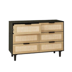 Accent Storage Cabinet 6-drawers Rattan dresser Rattan Drawer