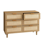 Accent Storage Cabinet 6-drawers Rattan dresser Rattan Drawer