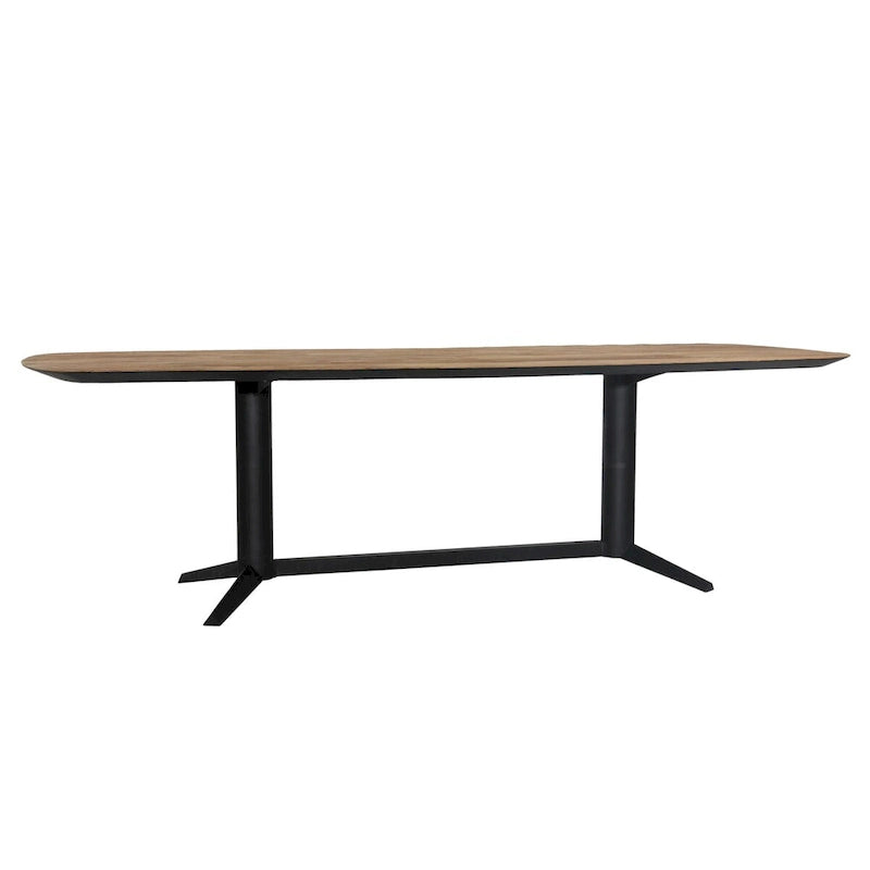 Lydia 102  Wide Teak Dining Table, Black