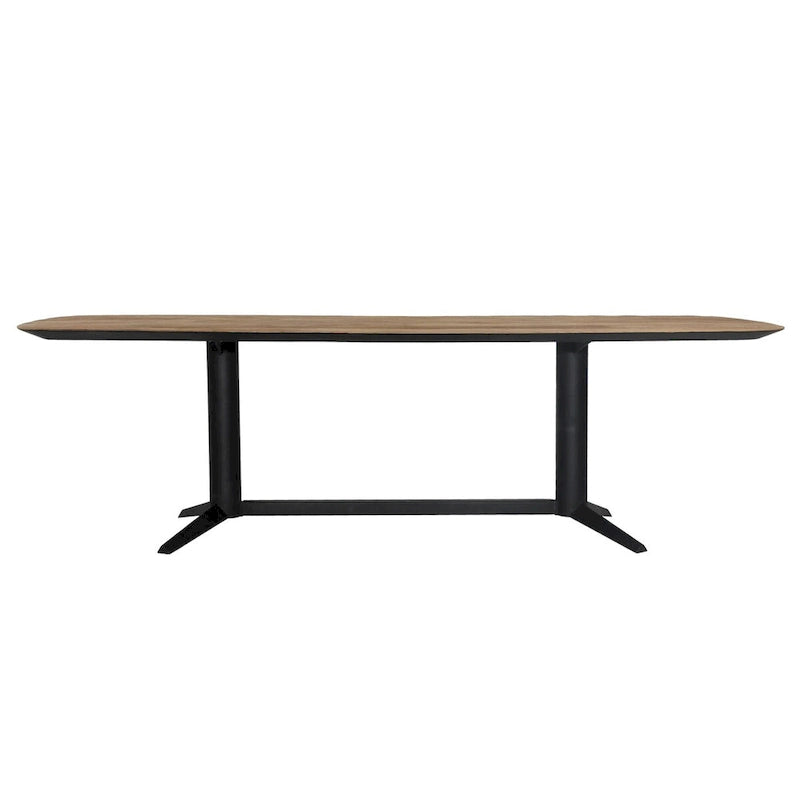 Lydia 102  Wide Teak Dining Table, Black