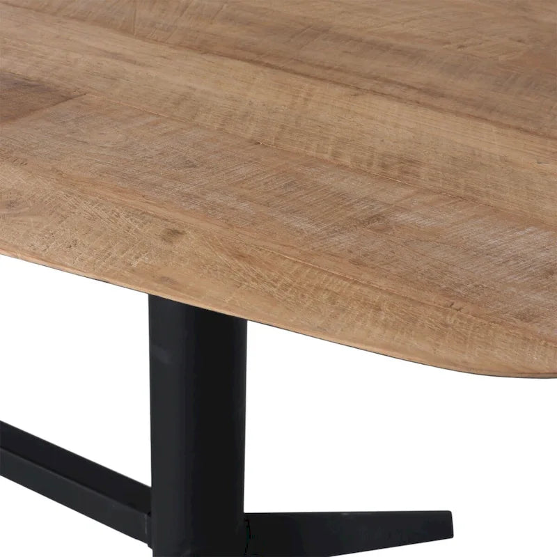 Lydia 102  Wide Teak Dining Table, Black
