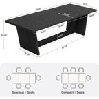 70.87-Inch Wood Dining Table, Large Dining Room Table for 6-8 People, Kitchen Dinner Table