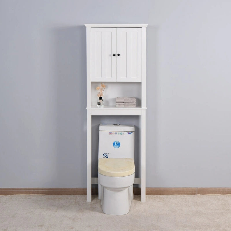 Bathroom Wooden Storage Cabinet Over-The-Toilet Space Saver - 23.62 x 7.72 x 67.32 inch