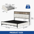 Moasis Upholstered Headboard Platform Bed Frame