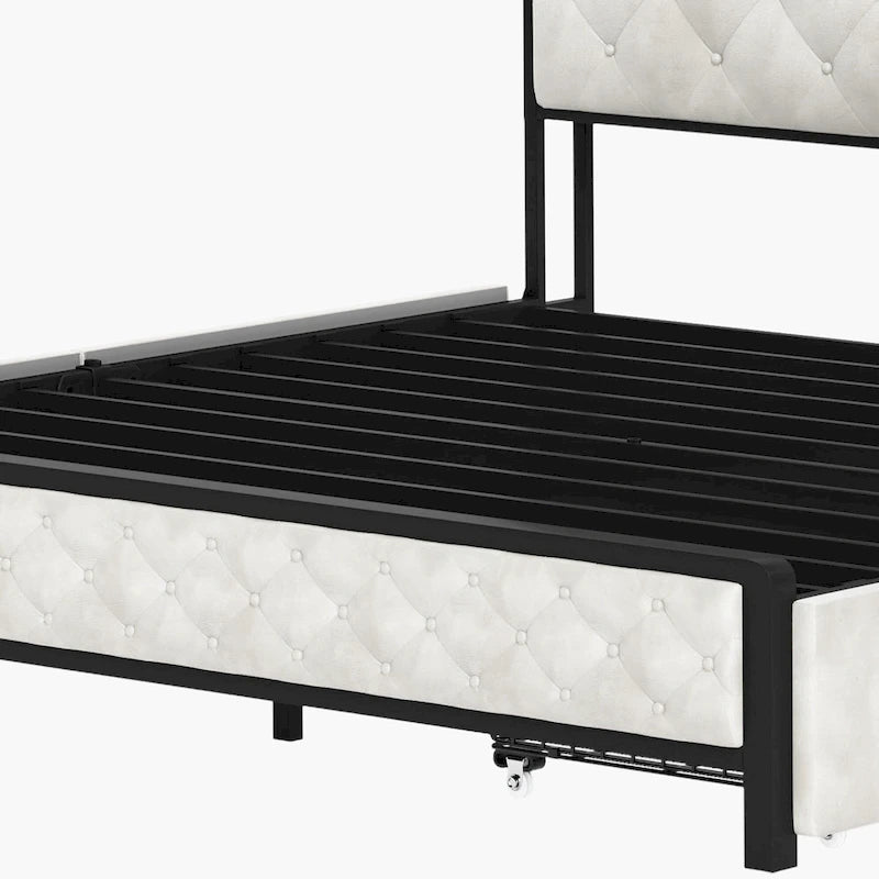 Moasis Upholstered Headboard Platform Bed Frame