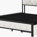 Moasis Upholstered Headboard Platform Bed Frame
