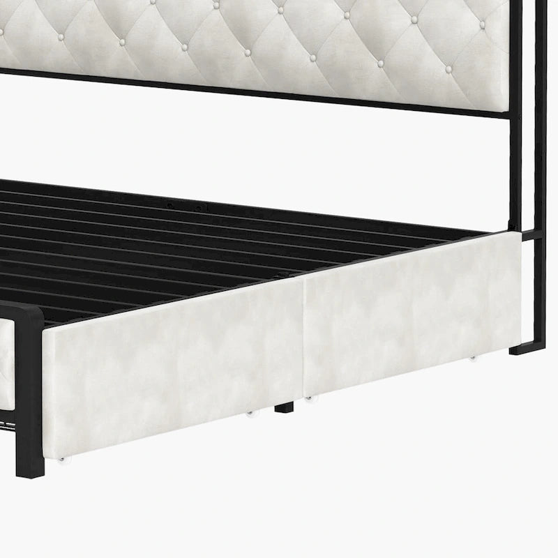Moasis Upholstered Headboard Platform Bed Frame