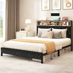 Moasis Upholstered Headboard Platform Bed Frame
