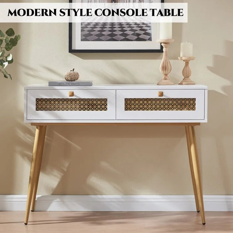 41.9  Wood 2-Drawer Entryway Console Table