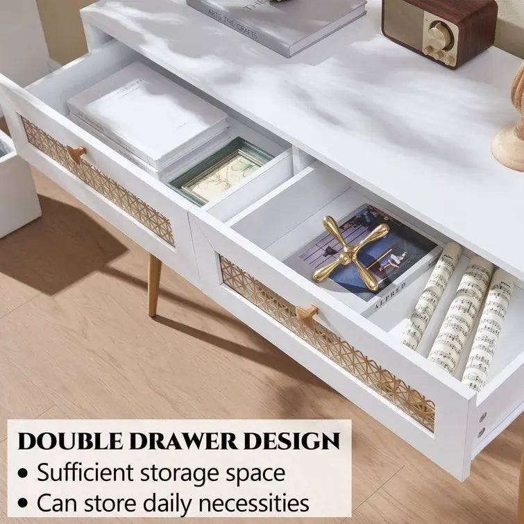 41.9  Wood 2-Drawer Entryway Console Table