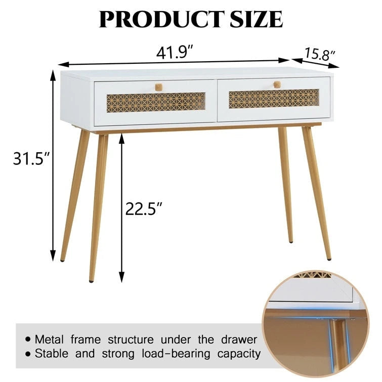 41.9  Wood 2-Drawer Entryway Console Table