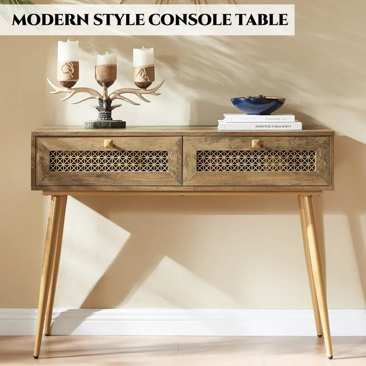 41.9  Wood 2-Drawer Entryway Console Table