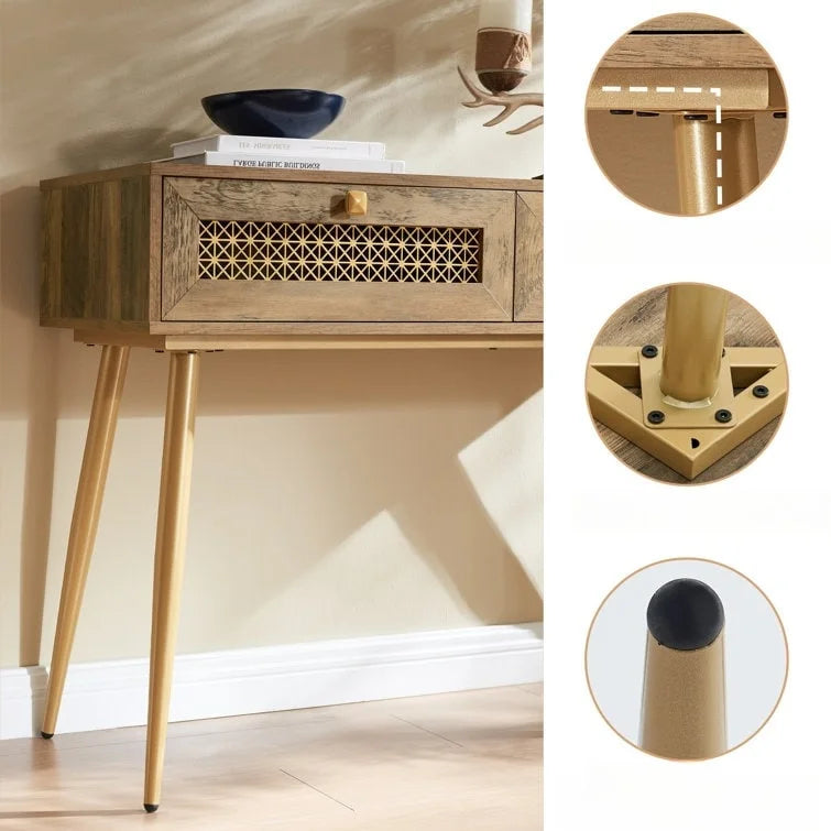 41.9  Wood 2-Drawer Entryway Console Table