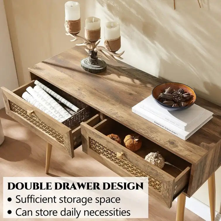 41.9  Wood 2-Drawer Entryway Console Table