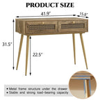 41.9  Wood 2-Drawer Entryway Console Table
