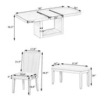 Contemporary 6-Piece 78inch Extendable Pedestal Dining Table Set