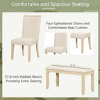 Contemporary 6-Piece 78inch Extendable Pedestal Dining Table Set